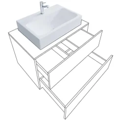 Wohnen Zweifarbiger Waschplatz & Schrank - Cabarete (dreiteilig)