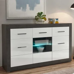 Wohnen Zweifarbiges Design-Sideboard 97cm hoch - Istensa