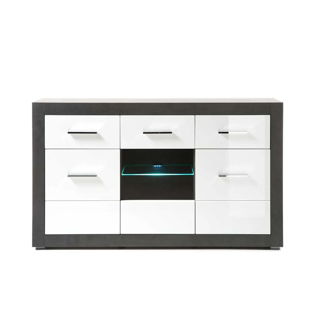 Wohnen Zweifarbiges Design-Sideboard 97cm hoch - Istensa