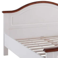 Wohnen Jugendbetten*Zweifarbiges Landhaus Bett aus Holz - Beapta