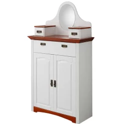 Wohnen Zweifarbiges Landhaus Vertiko mit Spiegel - Beapta