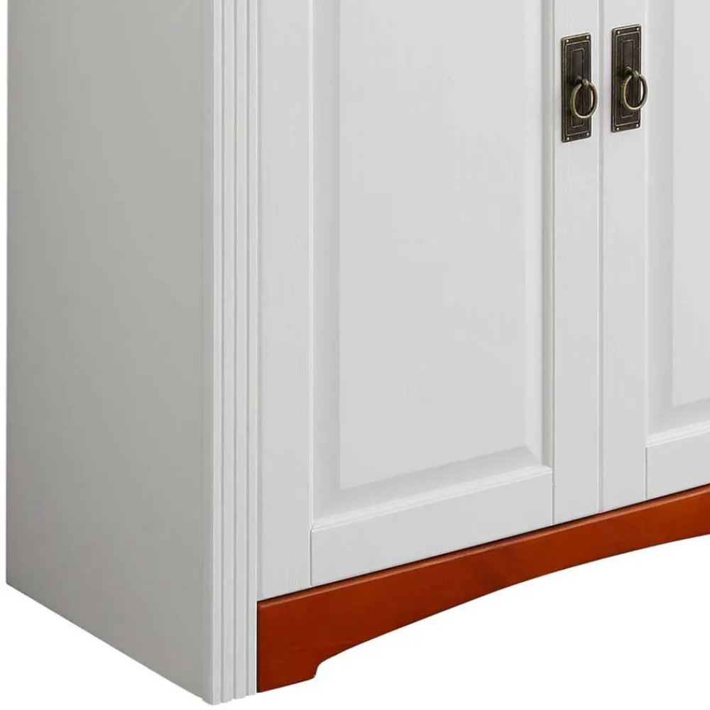 Wohnen Zweifarbiges Landhaus Vertiko mit Spiegel - Beapta