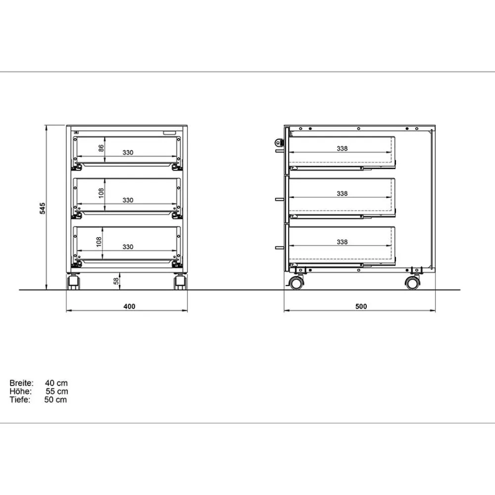 Wohnen Bürotische*Zweifarbiges Set Schreibtisch & Rollcontainer - Laszlo (zweiteilig)