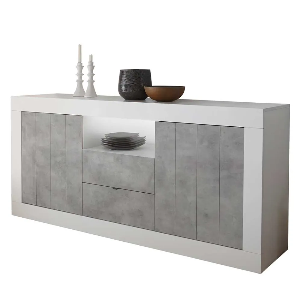 Wohnen Loft Möbel|Industrial Möbel*Zweifarbiges Sideboard mit offenem Fach - Niris