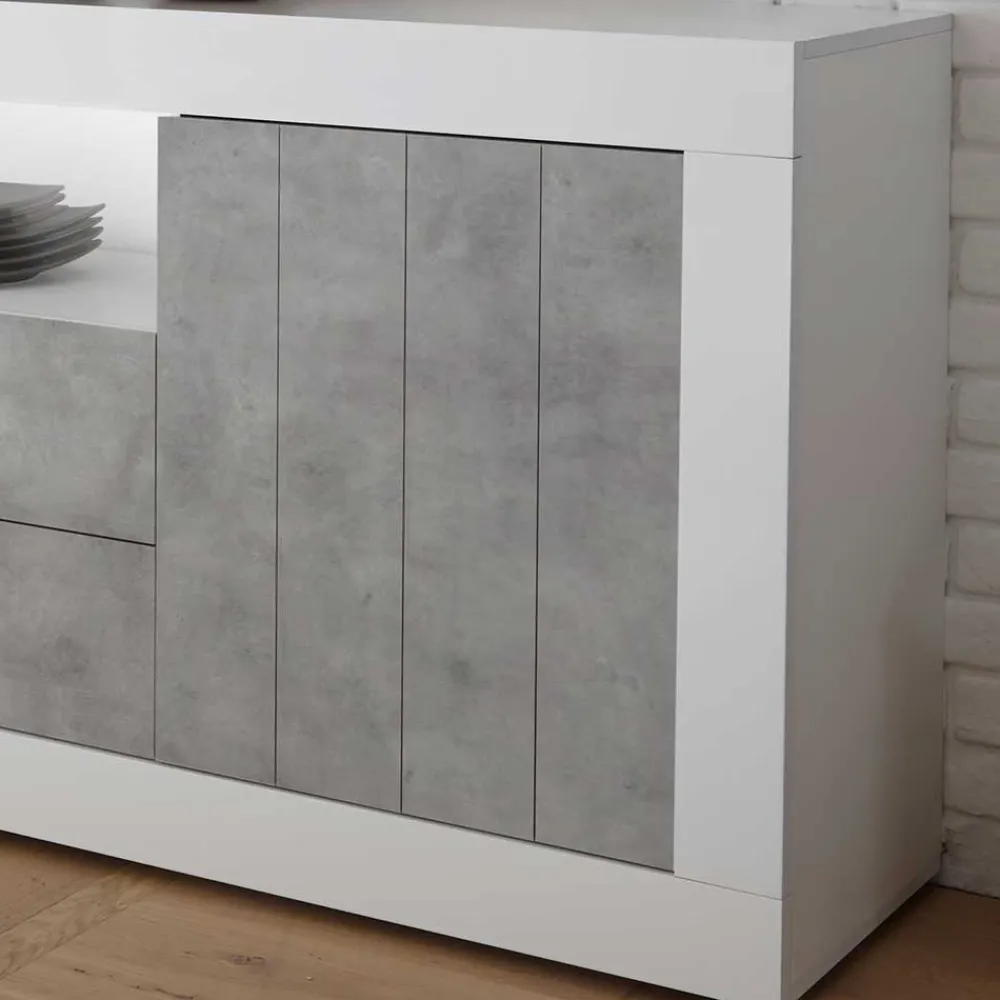 Wohnen Loft Möbel|Industrial Möbel*Zweifarbiges Sideboard mit offenem Fach - Niris