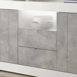 Wohnen Loft Möbel|Industrial Möbel*Zweifarbiges Sideboard mit offenem Fach - Niris