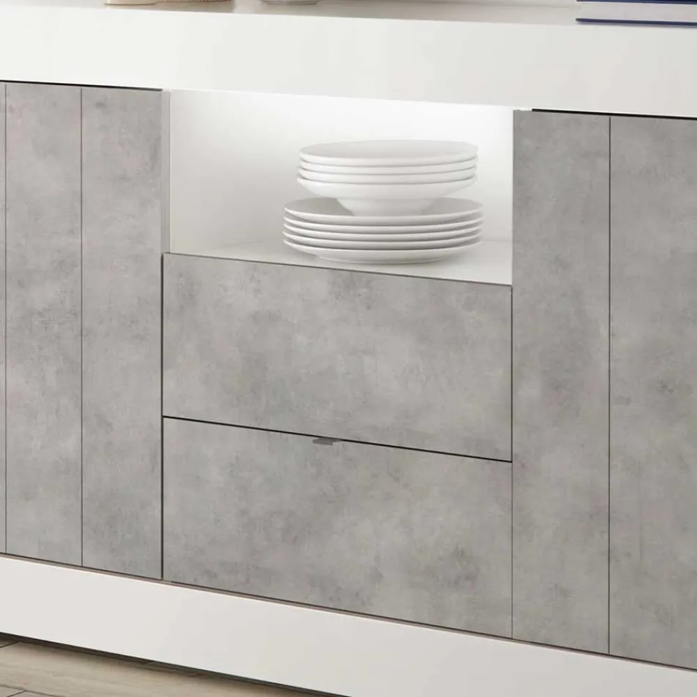 Wohnen Loft Möbel|Industrial Möbel*Zweifarbiges Sideboard mit offenem Fach - Niris