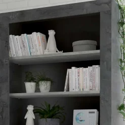 Wohnen Zweifarbiges Standregal in Grau Dekor - Seciona