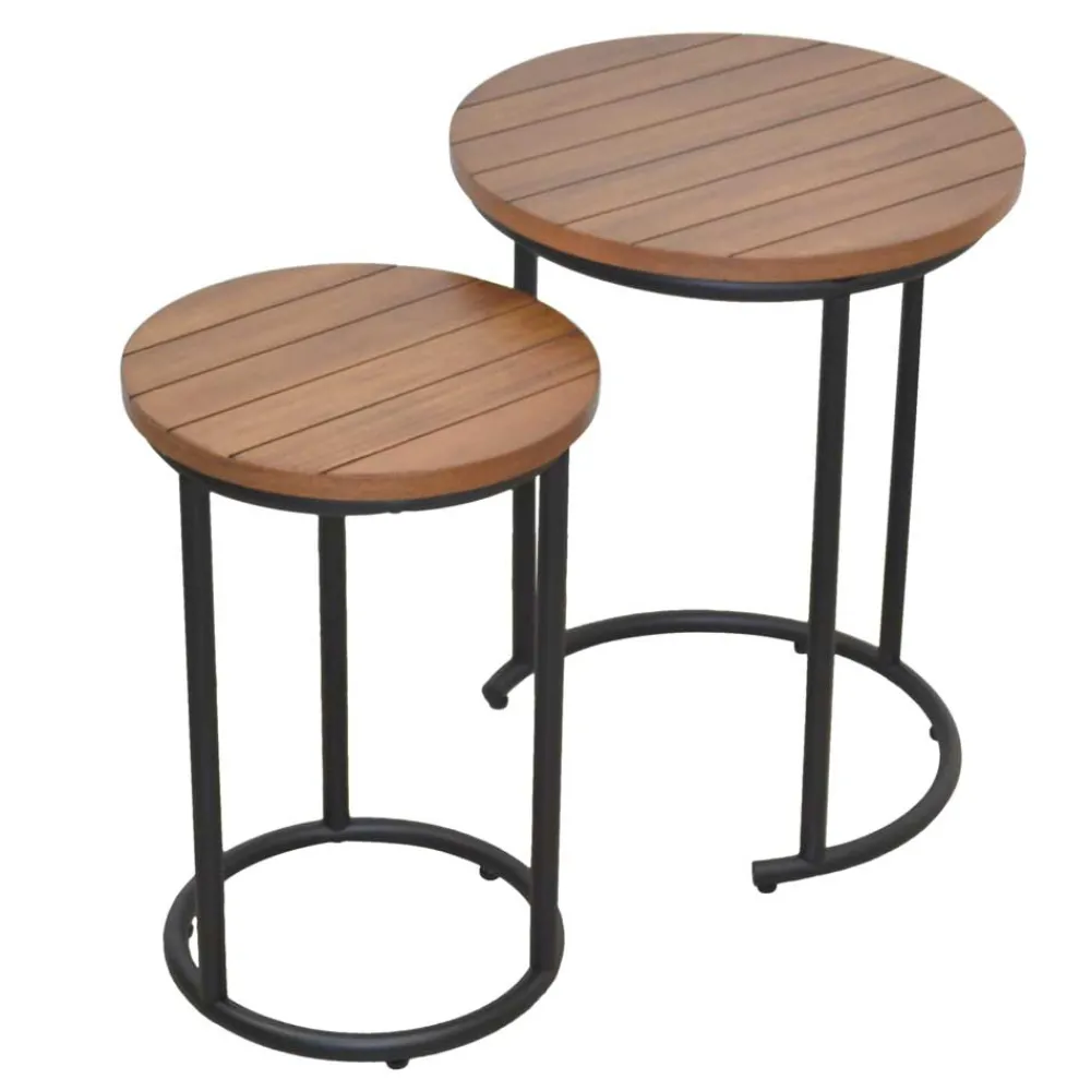 Wohnen Zweisatztisch in Walnuss Braun - Elefontra (zweiteilig)