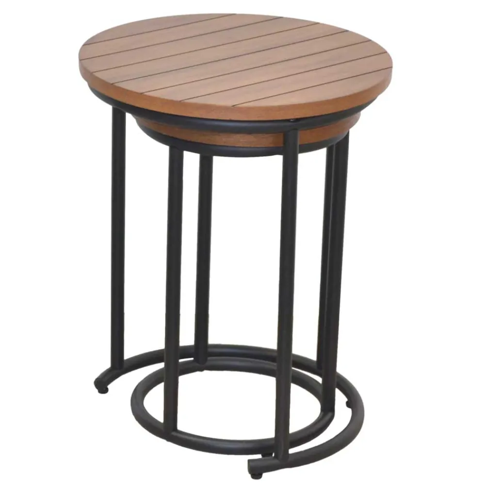 Wohnen Zweisatztisch in Walnuss Braun - Elefontra (zweiteilig)