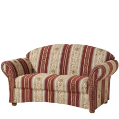 Wohnen Zweisitzer Couch in Rot Braun Beige gestreift - Comi
