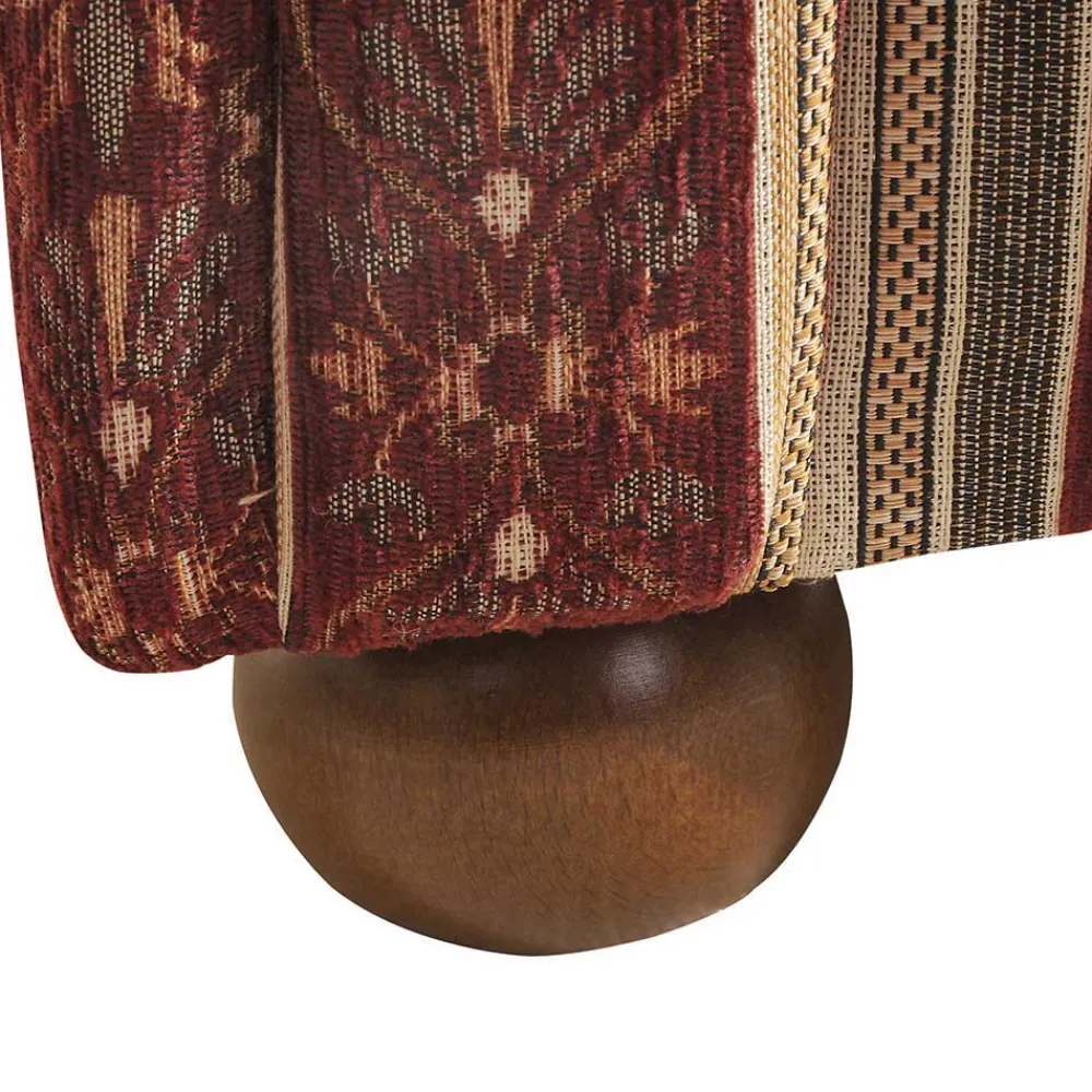 Wohnen Zweisitzer Couch in Rot Braun Beige gestreift - Comi