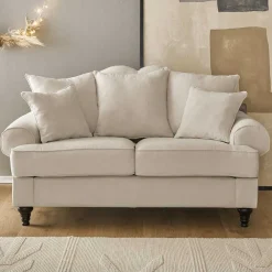 Wohnen Zweisitzer Sofa in Beige & Dunkelbraun - Merandes