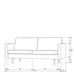Wohnen Retro Möbel|Sofas*Zweisitzer Wohnzimmercouch in Beige Boucle - Elisa