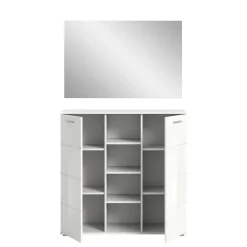 Wohnen Garderoben|Garderoben*Zweiteiliges Dielenmöbel Set Hochglanz - Rugova (zweiteilig)