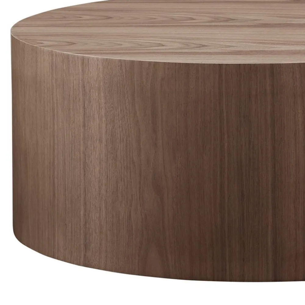 Wohnen Zylinder Wohnzimmertisch in Walnuss Furnier - Mateon