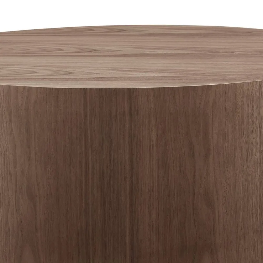 Wohnen Zylinder Wohnzimmertisch in Walnuss Furnier - Mateon