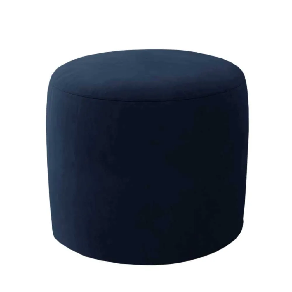 Wohnen Barhocker*Zylindrischer Hocker aus dunkelblauem Samt - Citangra